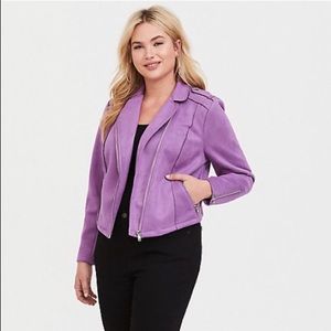 Torrid Lavender Suede Moto Jacket